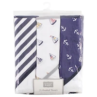 Hudson Baby Boys Plush Cotton Blend Hooded Bath Towel