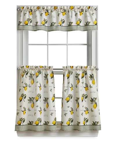 Curtainworks Vintage-Like Lemon Valance and Tiers, Set of 3