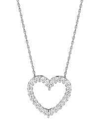 Cubic Zirconia Heart Pendant Necklace in Sterling Silver