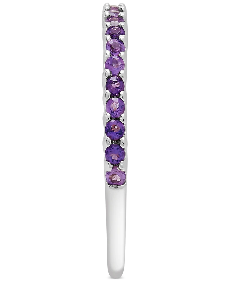 Gemstone Stack Ring Sterling Silver (Available Pink Sapphire and Blue Topaz)