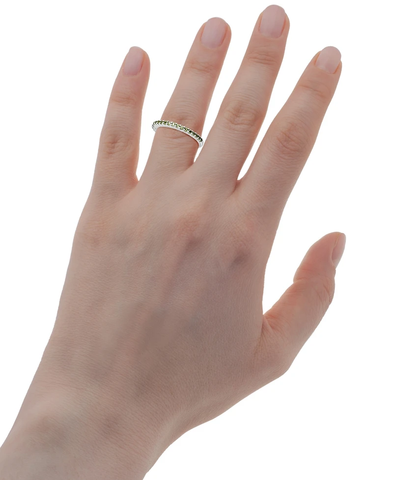 Gemstone Stack Ring Sterling Silver (Available Pink Sapphire and Blue Topaz)