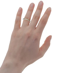 Gemstone Stack Ring Sterling Silver (Available Pink Sapphire and Blue Topaz)