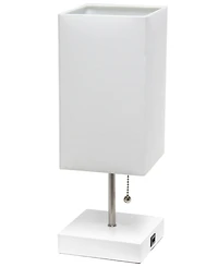 Simple Designs Petite Stick Lamp with Usb Charging Port and Shade