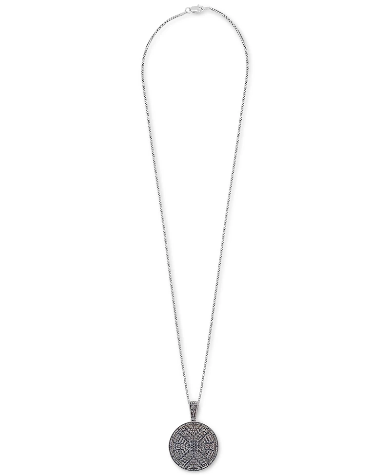 Men's Diamond Circle 22" Pendant Necklace (1/2 ct. t.w.) Sterling Silver (Also Black Diamond)