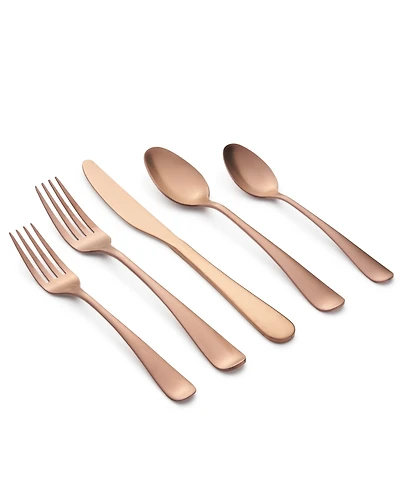 Cambridge Silversmiths Rhiannon Copper Satin 20-Piece Flatware Set, Service for 4