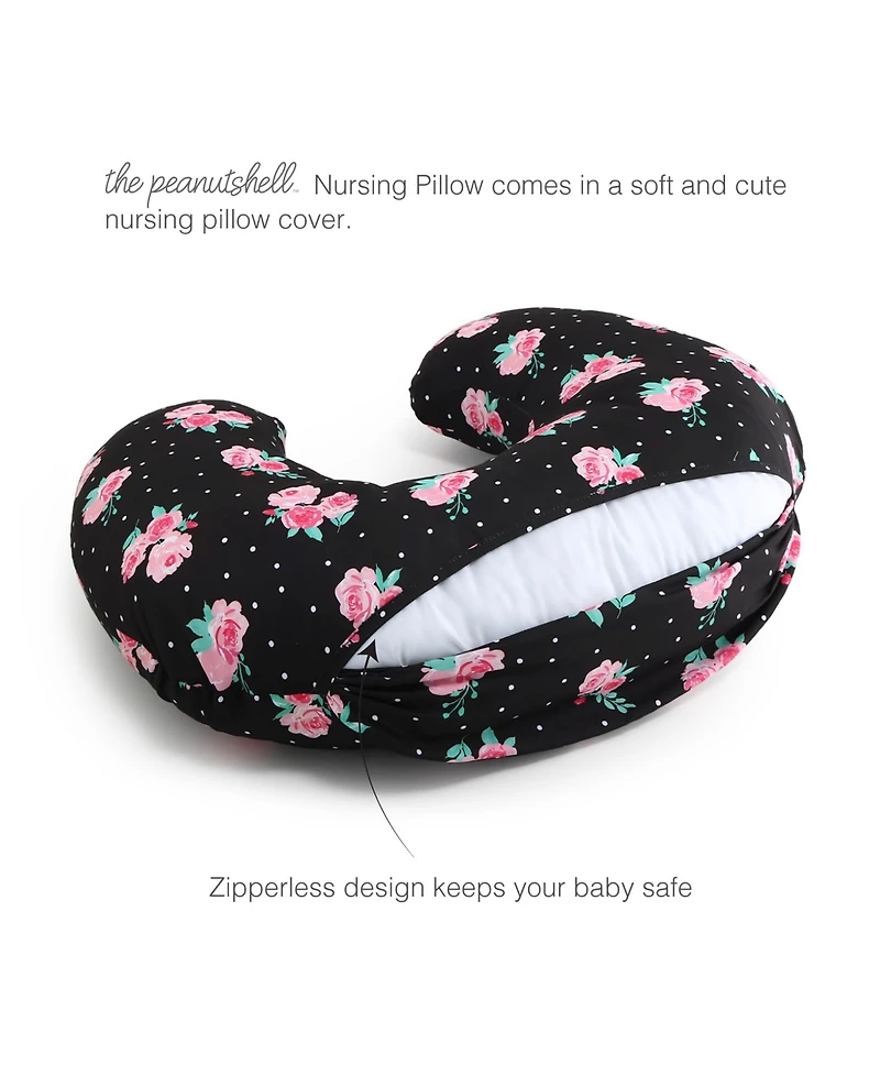 The Peanutshell Nursing Pillow for Breastfeeding, Black Camo