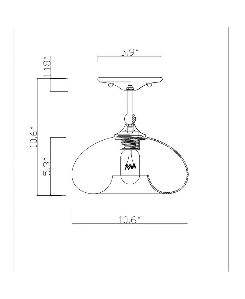 Charli Indoor Semi-Flush Mount Ceiling Light with Light Kit