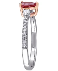 Ruby (1/4 ct. t.w.) & Diamond Ring 14k Rose White Gold