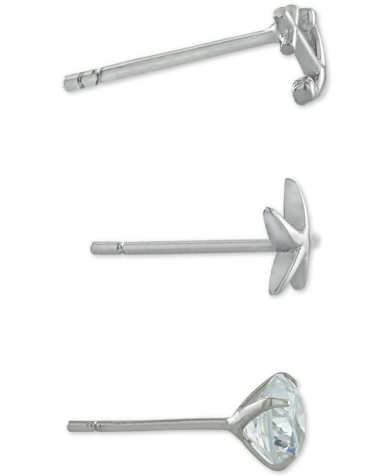 Giani Bernini 3-Pc. Set Cubic Zirconia Nautical-Themed Stud Earrings in Sterling Silver, Created for Macy's