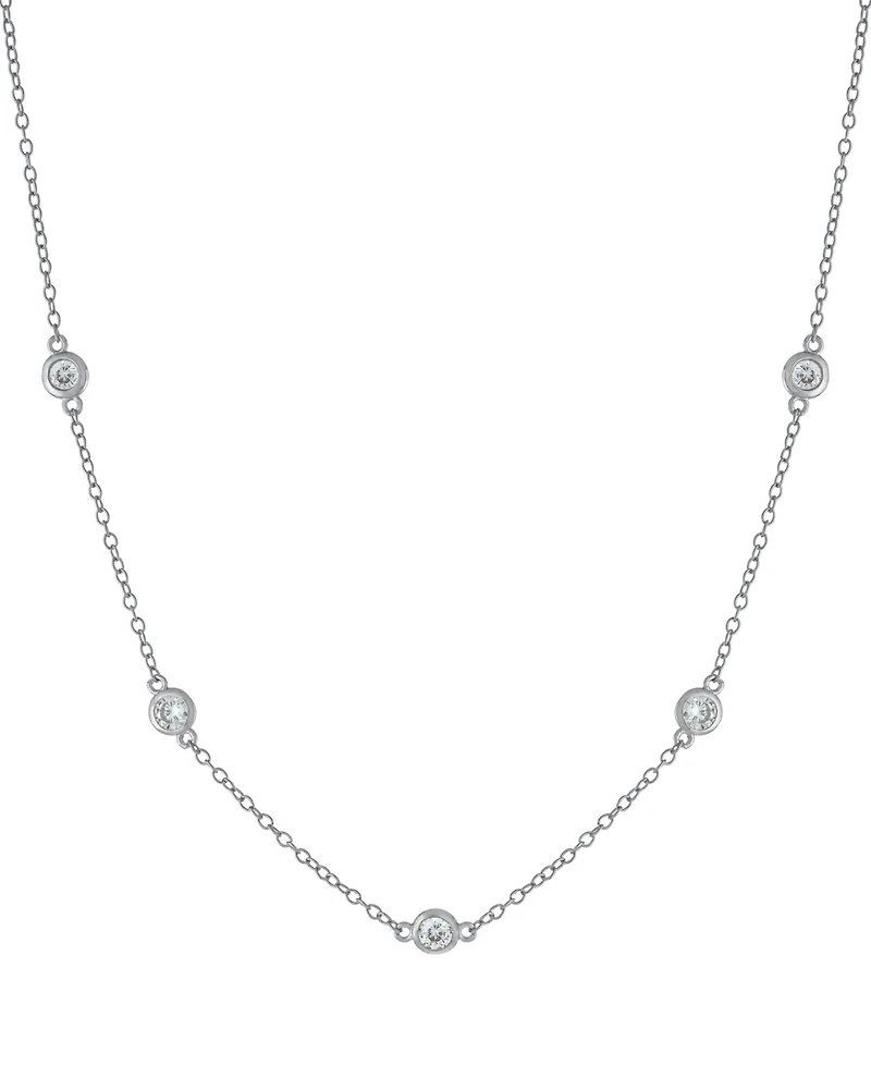 Cubic Zirconia Station Necklace, 16" + 2" extender, Macy's Exclusive