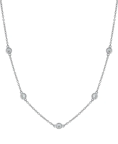Cubic Zirconia Station Necklace, 16" + 2" extender, Macy's Exclusive