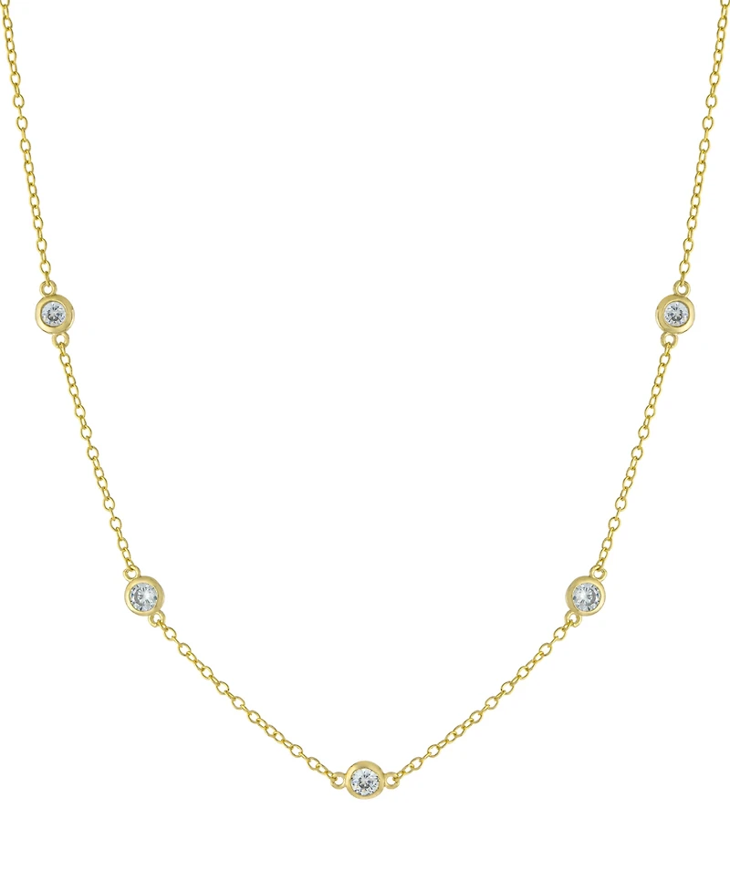 Cubic Zirconia Station Necklace, 16" + 2" extender, Macy's Exclusive