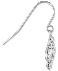 Crystal Pave Clover Drop Earrings in Sterling Silver