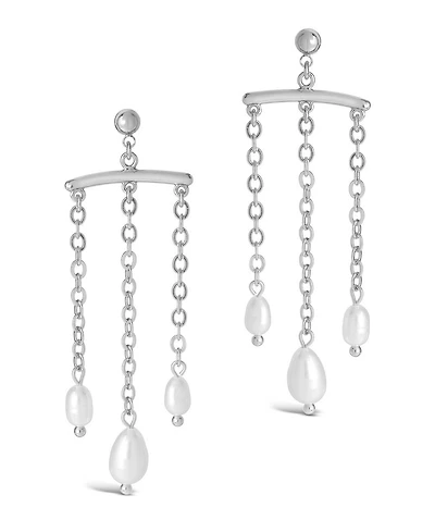 Women's Chains and Pearls Chandelier Drop Earrings