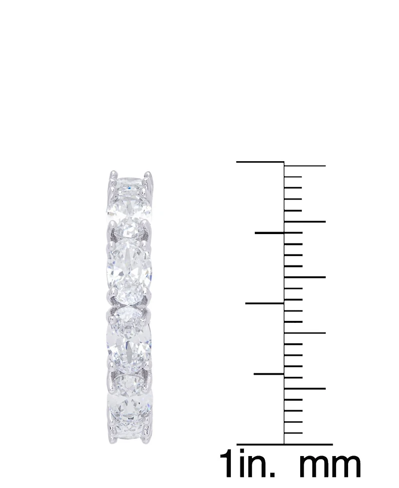 Cubic Zirconia Hoop Silver Plate Earrings