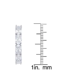 Cubic Zirconia Hoop Silver Plate Earrings