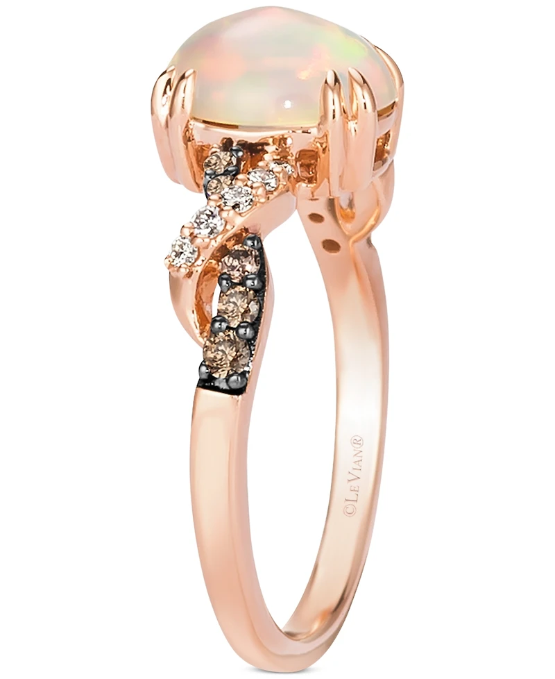 Le Vian Neopolitan Opal (1 ct. t.w.) & Diamond (1/6 ct. t.w.) Twist Ring in 14k Rose Gold