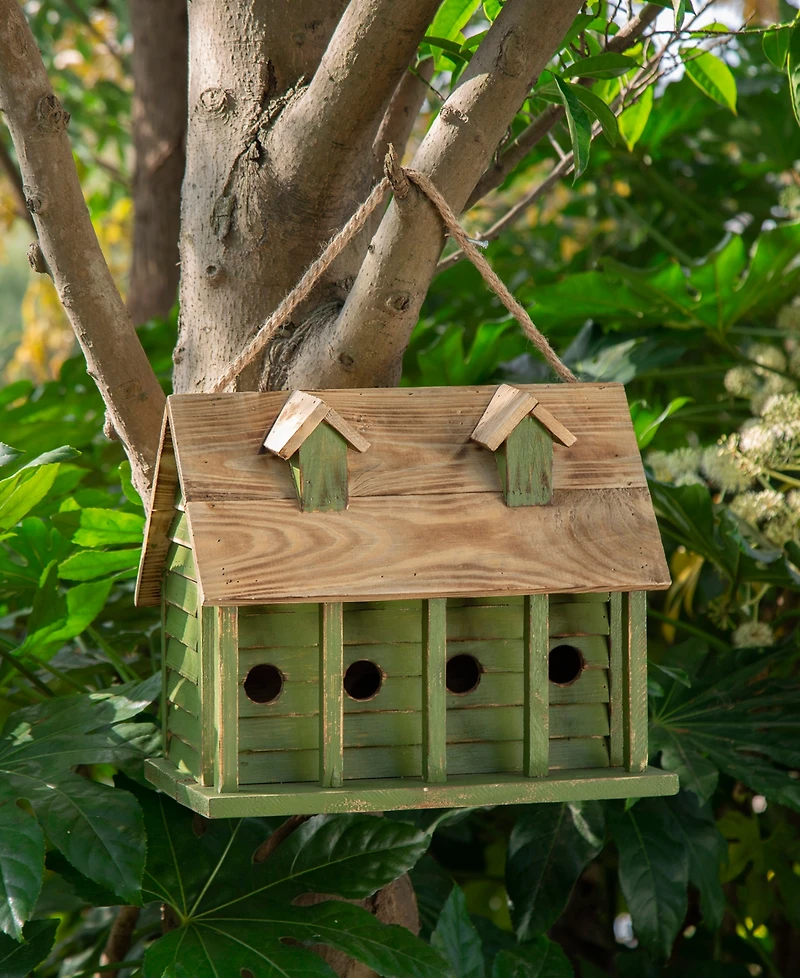 Glitzhome Oversized Distressed Cottage Birdhouse, 14.25"