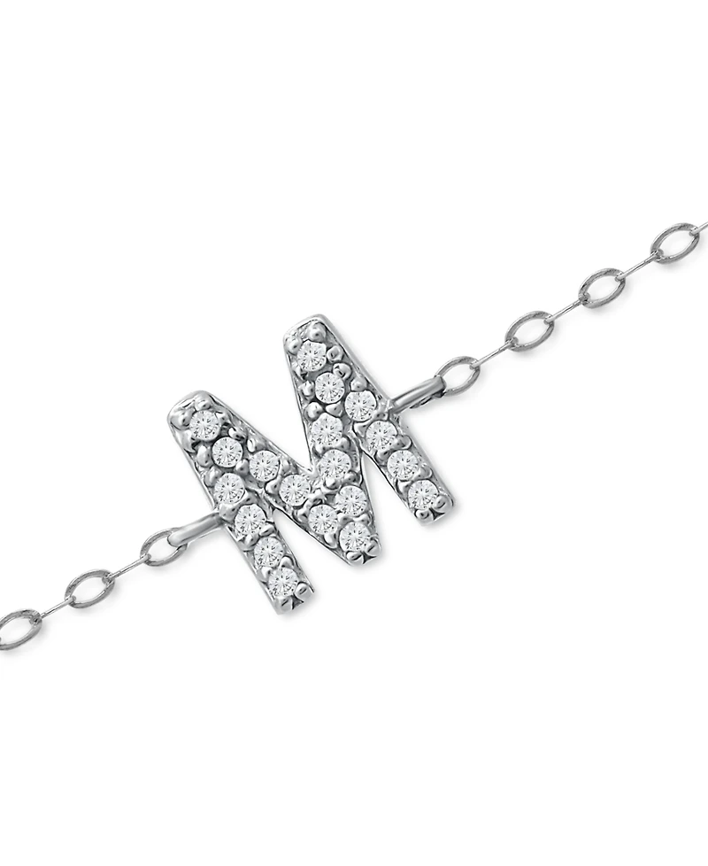 Giani Bernini Cubic Zirconia Initial Ankle Bracelet in Sterling Silver, Created for Macys