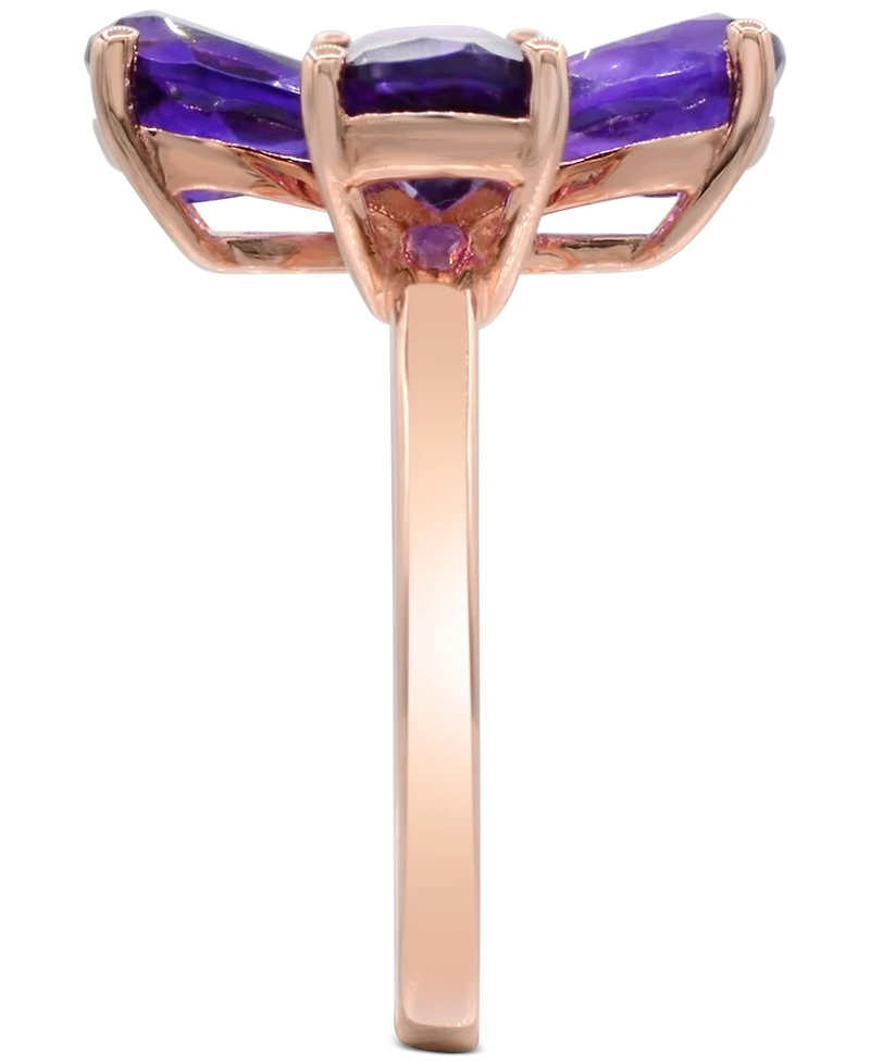 Amethyst Flower Statement Ring (3-1/20 ct. t.w.) in 14K Rose Gold-Plated Sterling Silver