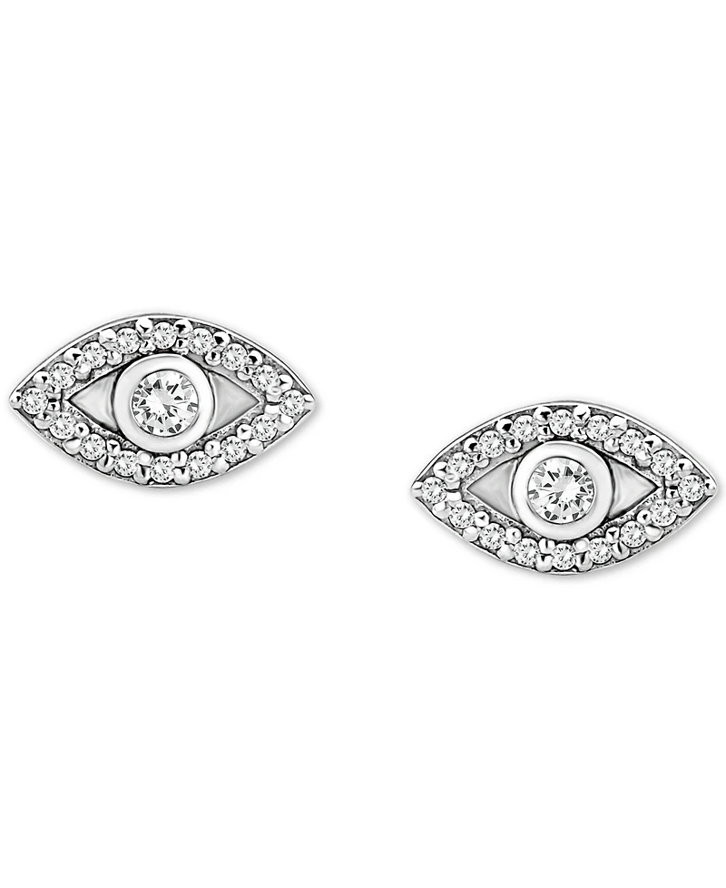 Giani Bernini Cubic Zirconia Evil Eye Stud Earrings in Sterling Silver, Created for Macy's