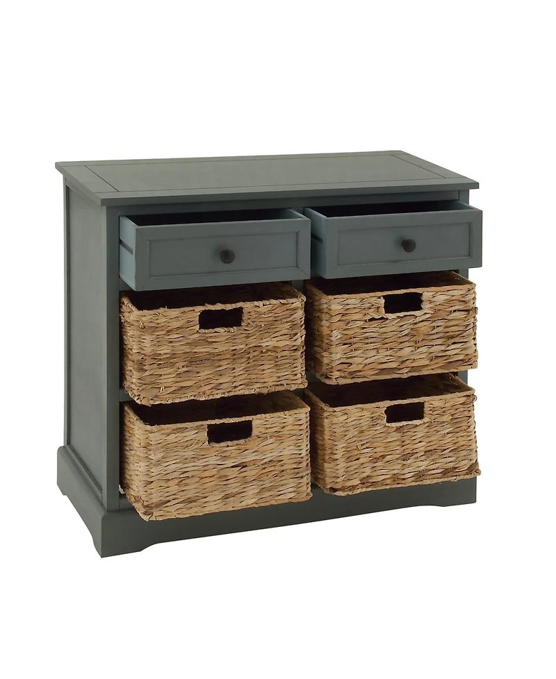 Country Rectangular and Leaf 4 Basket Cabinet