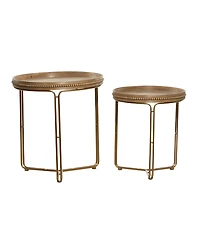 Wood Contemporary Accent Table Set, 2 Piece