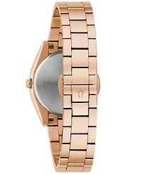 Bulova Women's Surveyor Diamond Accent Rose Gold-Tone Stainless Steel Bracelet Watch 31mm