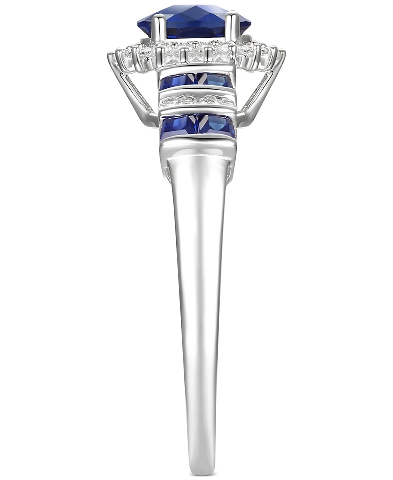 Sapphire (1 ct. t.w.) & Diamond (1/8 Ring (Also Emerald Ruby) 14k Gold