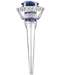 Sapphire (1 ct. t.w.) & Diamond (1/8 Ring (Also Emerald Ruby) 14k Gold