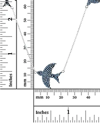 Lab-Grown Blue Spinel Dove 18" Station Necklace (2 ct. t.w.) in Sterling Silver