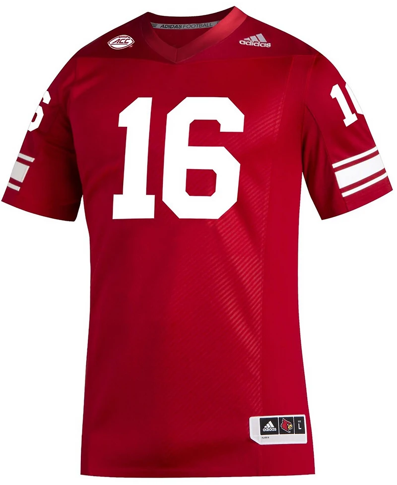Men's #16 Red Louisville Cardinals Premier Strategy Football Jersey