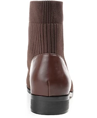 Journee Collection Women's Bexlie Front Zip Knit Ankle Booties