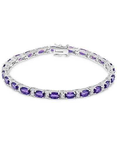 Citrine (10 ct. t.w.) & White Topaz (1-3/4 ct. t.w.) Link Bracelet in Sterling Silver