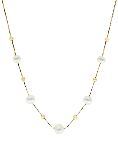 Effy Cultured Freshwater Pearl (5mm-6-1/2mm) 18" Statement Necklace in 14k Gold