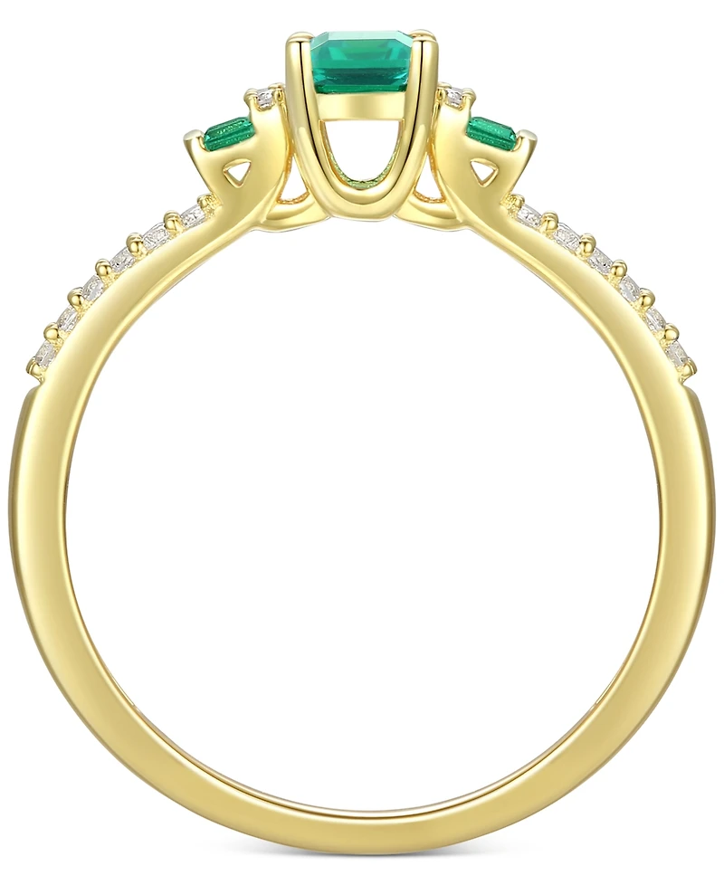 Sapphire (7/8 ct. t.w.) & Diamond (1/6 Ring 14k White Gold (Also Emerald Ruby)