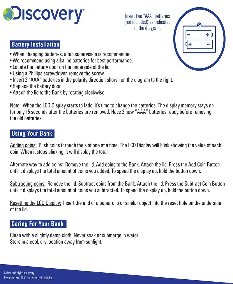 Discovery Kids Coin Counting Jar