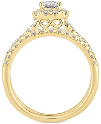 Diamond Princess Halo Bridal Set (1 ct. t.w.) 14k White or Yellow Gold