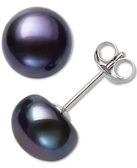 Belle de Mer Cultured Freshwater Button Pearl (8-9mm) Stud Earrings