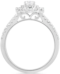 Diamond Double Halo Ring (1 ct. t.w.) in 14k White Gold