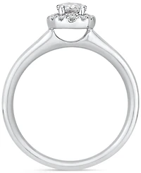 Diamond Pear Halo Engagement Ring (5/8 ct. t.w.) in 14k White Gold