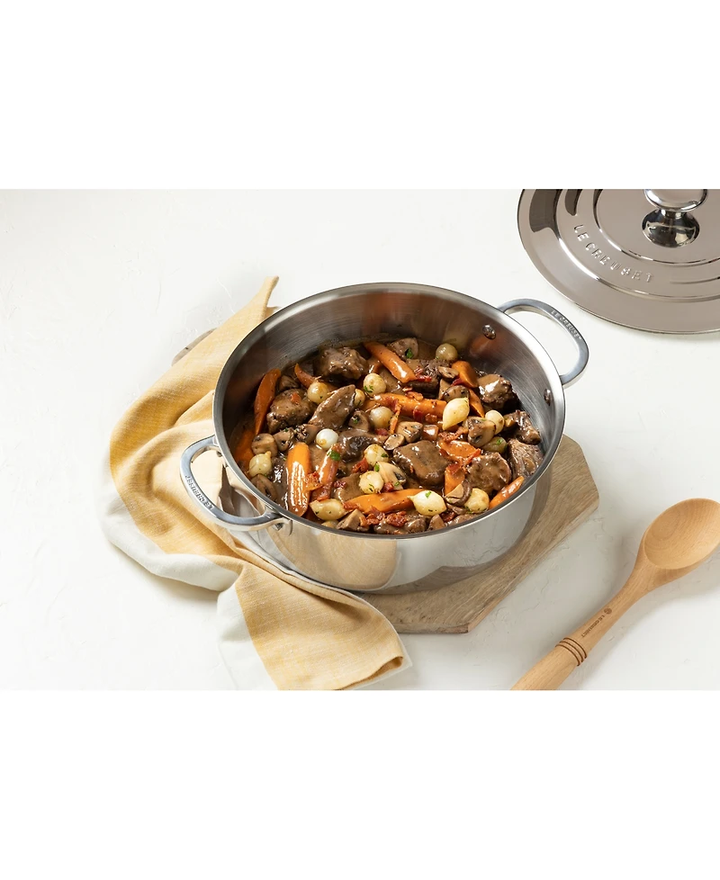 Le Creuset 4.5 Quart Stainless Steel Rondeau with Lid