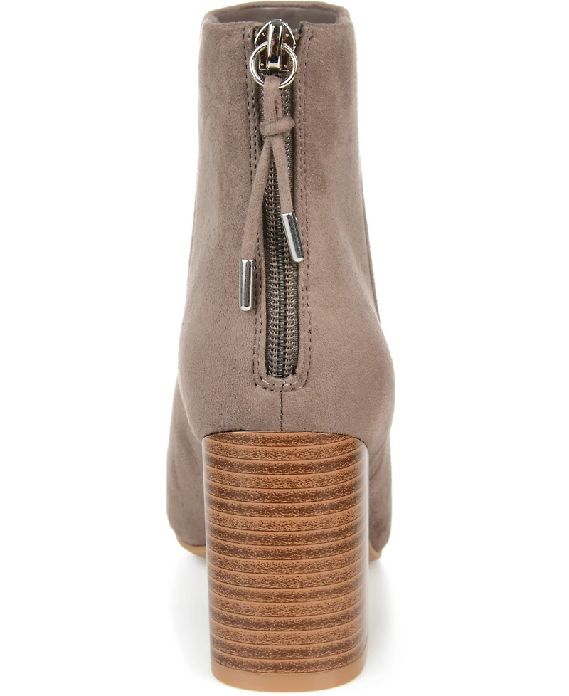 Journee Collection Women's Audrina Stacked Heel Dress Booties