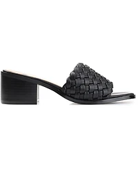 Journee Collection Women's Fylicia Woven Block Heel Slide Sandals