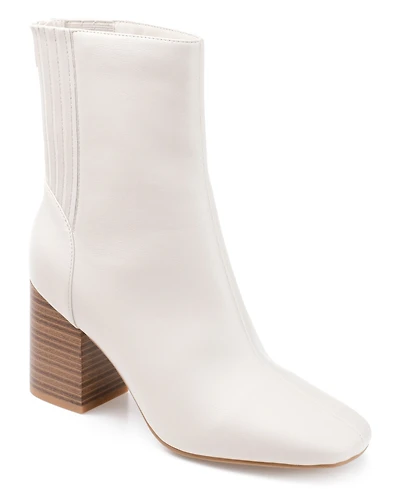 Journee Collection Women's Maize Square Toe Stacked Heel Booties