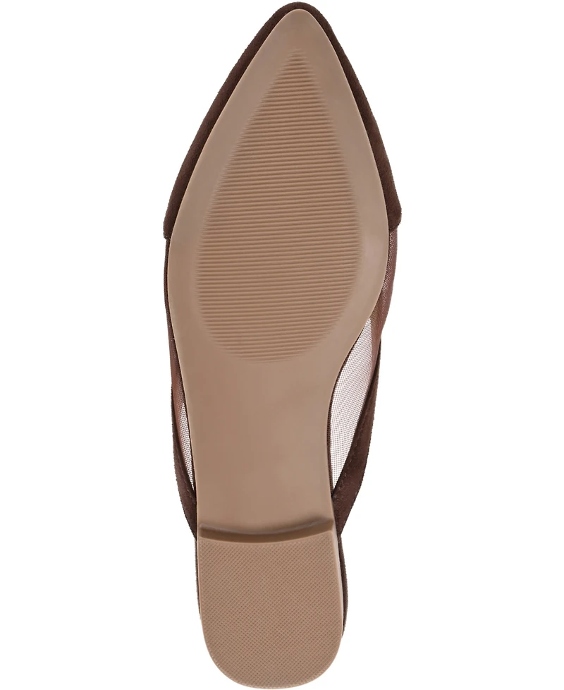 Journee Collection Women's Reeo Mesh Pointed Toe Slip On Mules