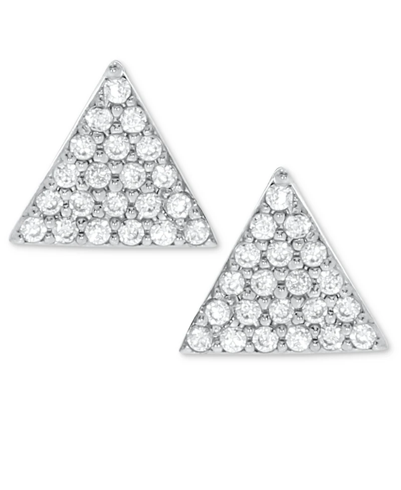 Diamond Pave Triangle Stud Earrings (1/10 ct. t.w.) 10k White, Yellow or Rose Gold