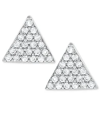 Diamond Pave Triangle Stud Earrings (1/10 ct. t.w.) 10k White, Yellow or Rose Gold