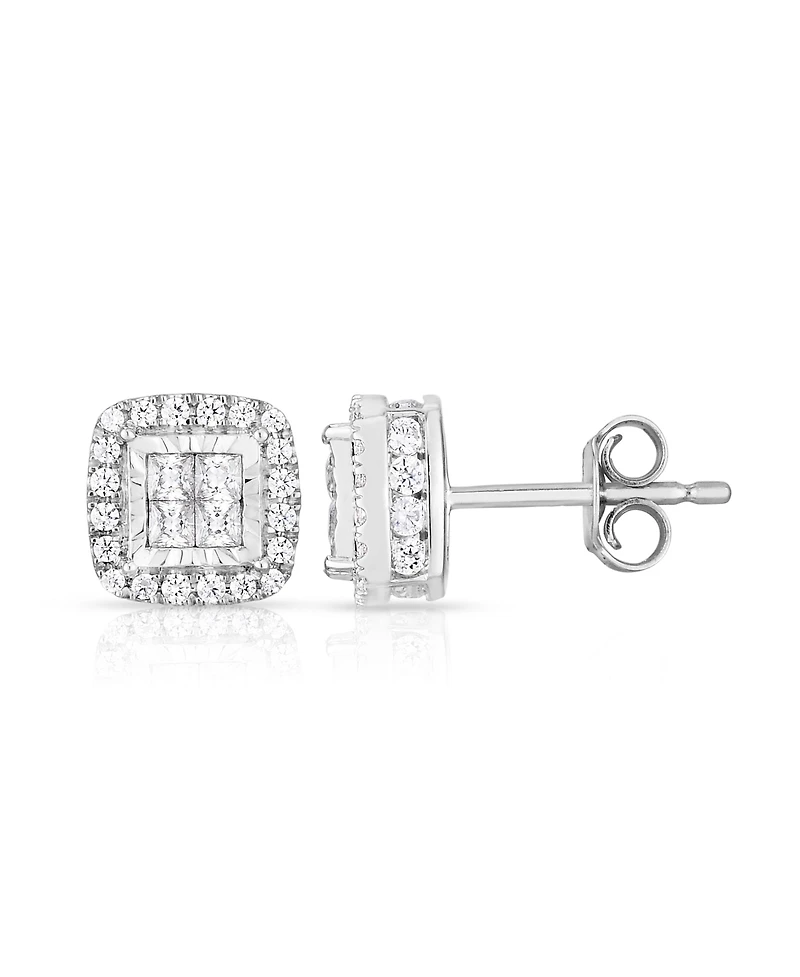 Diamond Frame Quad Stud (1 ct. t.w.) in 14k White Gold