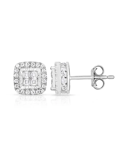 Diamond Frame Quad Stud (1 ct. t.w.) in 14k White Gold